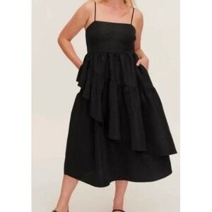 NEW Kate Spade New York Target Black Tiered Ruffle Midi Dress Medium